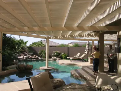 Peoria Swimming Pool Shade Structure by Booth Built Patio Products