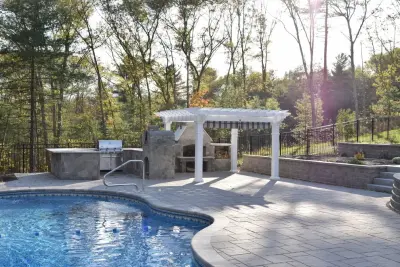 Outdoor Kitchen with Pergola by Baystate Outdoor Personia