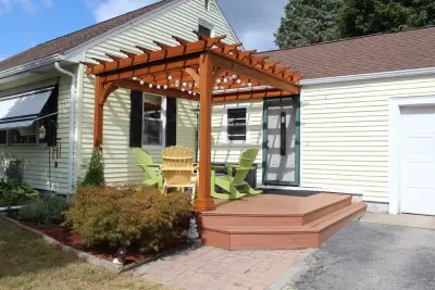10x12 Personalized Pergola Connected to Home by Baystate Outdoor Personia