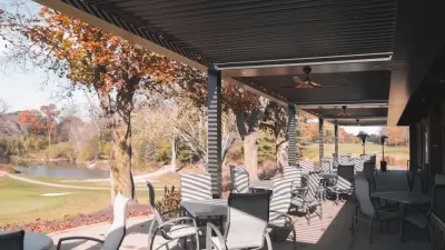 Plum Hollow Country Club in Southfield, MI: StruXure Adjustable Louvered Pergola by Skyview Detroit