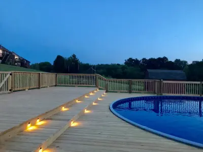 Deck and Stair Design and Build for Pool Area — Deck Building & Repair project by ABC Home Improvements