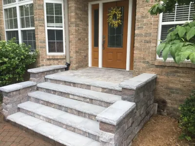 Landscape Front Entry Door Steps Grand Rapids, MI by Platinum Ponds & Landscaping