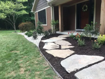 New Landscape Design, Front and Backyard Pathways, Landscape Lighting — Landscape Construction project by Platinum Ponds & Landscaping