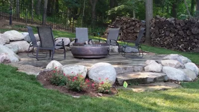 Backyard Patio Grand Rapids, MI — Landscape Construction project by Platinum Ponds & Landscaping