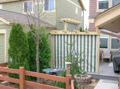 Hot Tub Privacy Roller Shades — Deck Building & Repair project by Peterson Canvas