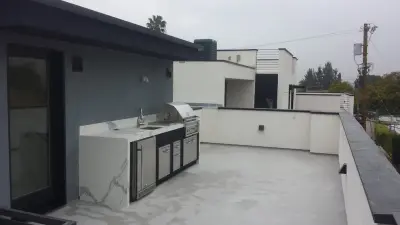 Hollywood Rooftop Barbecue Island by L.A. Custom Grill Islands