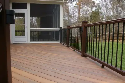 Stone Fireplace Screen Porch — Deck Building & Repair project by Deckscapes Inc