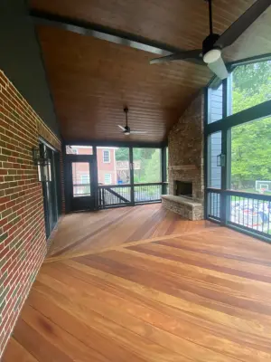 Atlanta Screened Porch Featuring Fireplace and Paver Patio — Deck Building & Repair project by Atlanta Porch & Patio
