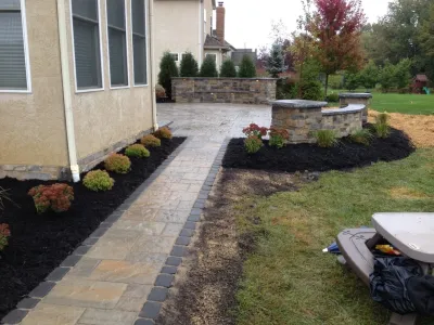Galena Patio and Seat Wall — Landscape Construction project by Pony Lawncare And Landscaping