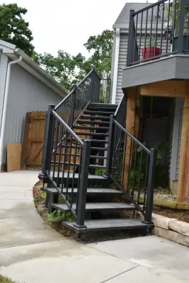 Custom Fabricated Steel Steps — Deck Building & Repair project by Comfort Zones By Design LLC