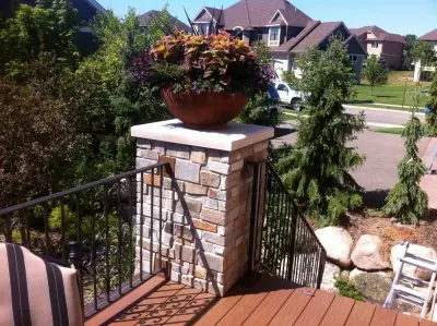 Outdoor Living with Stone Columns — Deck Building & Repair project by Minnesota Decks LLC