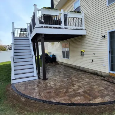 Paver Patio Installation Project — Deck Building & Repair project by Alby's Masonry, LLC.