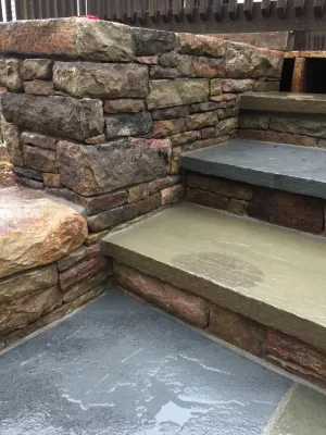 Stone Walls & Veneers — Landscape Construction project by Poole's Stone And Garden, Inc.