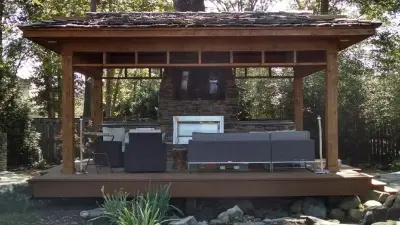 Tea Garden and Al Fresco Kitchen, Carters Nursery Pond and Patio, Jackson, TN — Deck Building & Repair project by Carter's Nursery, Pond & Patio