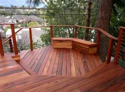 Pasadena Tigerwood Deck on the Hillside — Deck Building & Repair project by YourDeckBuilder.com