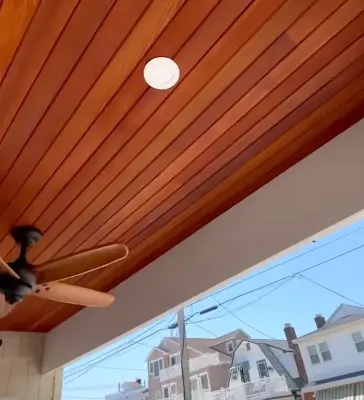 Azek Porch with Cedar Soffit by Timbertech — Deck Building & Repair project by DiBuonaventura Design LLC