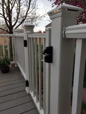 Trex Fencing, Gates, and Illuminated Post Cap Fixtures — Deck Building & Repair project by On Target Carpentry