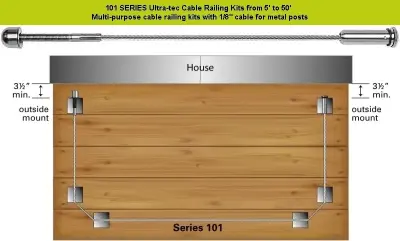 Metal Post Cable Railing Kits — Deck Building & Repair project by Ultra-tec
