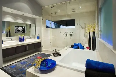 Modern Dual Shower Master Bathroom in Paradise Valley — Interior Design & Decorating project by Park Avenue Design, Inc