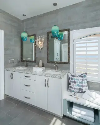 Perdido Key Coastal Master Bathroom — Interior Design & Decorating project by In Detail Interiors