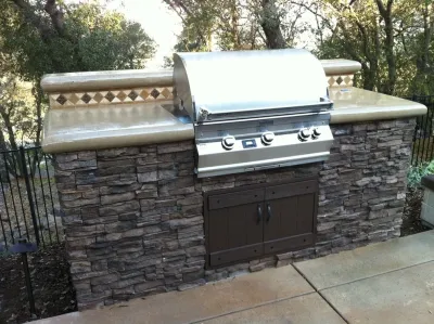 Rocklin BBQ, Raised Planters and Arbor by Professional Image Landscaping