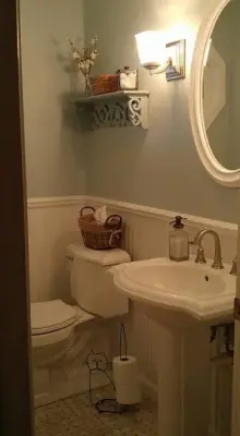 Flawless Powder Room — Interior Design & Decorating project by Deborah Roides Interior Design