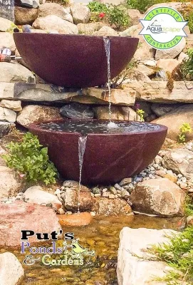 Fountainscape Installed in Macomb County, Michigan (MI) — Landscape Construction project by Put's Ponds & Gardens
