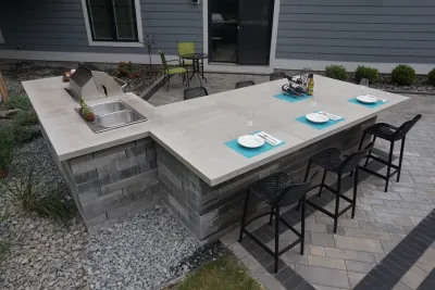 Oconomowoc Contemporary Patio — Landscape Construction project by Quadscapes Landscaping Services LLC