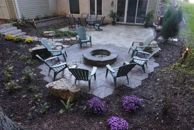 Oconomowoc Patio and Firepit — Landscape Construction project by Quadscapes Landscaping Services LLC