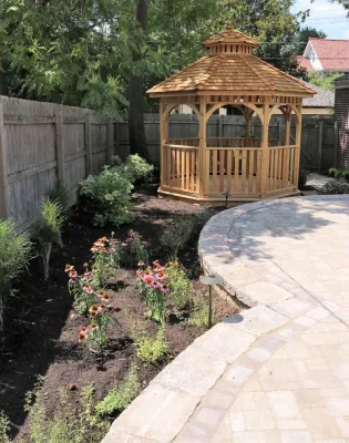 Backyard Gazebo & Patio — Landscape Construction project by Quiet Village Landscaping