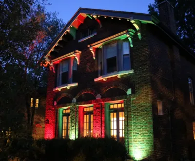 Landscape Lighting / Multi Color Outdoor Lighting System — Landscape Construction project by Quiet Village Landscaping