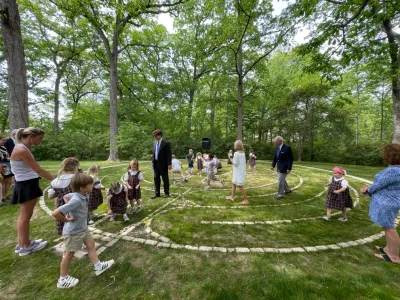 Labyrinth at Villa Duchesne and Oak Hill School — Landscape Construction project by Quiet Village Landscaping