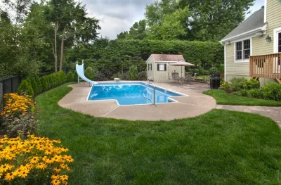 Pool and Patio Landscape Remodel — Landscape Construction project by Raimondi Hort Grp | The Little Flower Shoppe in Wyckoff