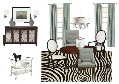 Safari Chic Dining Area — Interior Design & Decorating project by Interiors By SarahRose