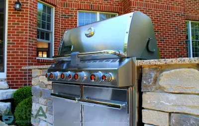 East Grand Rapids Custom Grill Island — Landscape Construction project by R&A Landscaping