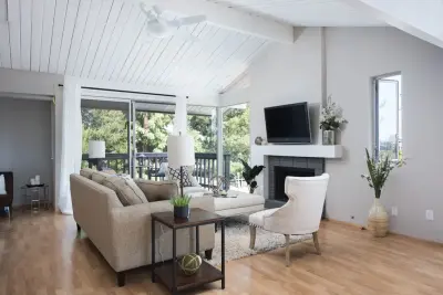Coastal-Inspired Living Room Staging — Interior Design & Decorating project by HOM Staging & Design