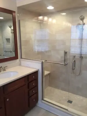 Suchta primary bathroom — Interior Design & Decorating project by Sylvie Del Duca Interior Designs Services