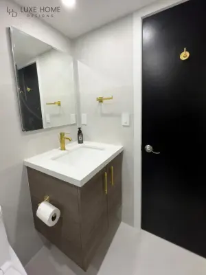Guest Bathroom at Sunny Isles Beach — Interior Design & Decorating project by Luxe Home Designs