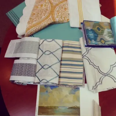 Aqua and Gold Guest Room — Interior Design & Decorating project by Danielle Unser