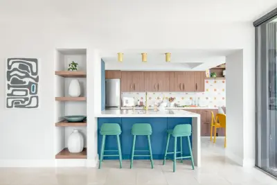 The Vibrant Residence: A Daring Mid-Century Kitchen and Bathroom Renovation — Interior Design & Decorating project by Studio 790 Interior Design By Ann Lopez