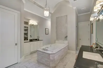 Classic Master Bathroom — Interior Design & Decorating project by Shannon Harrell Interiors