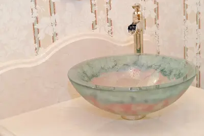 classic powder room — Interior Design & Decorating project by L B Interiors LLC