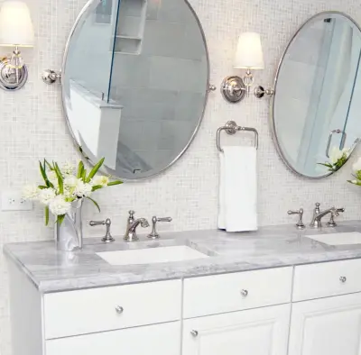 Westchester, NY Transitional Master Bath — Interior Design & Decorating project by DLT Interiors-Debbie Travin