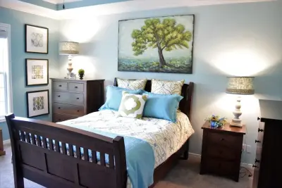Light Blue Master Bedroom Transformation 2017 — Interior Design & Decorating project by Lisa Lynn Designs Home Store & Design Studio