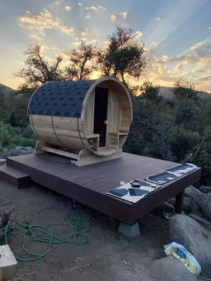 Sauna Barrel and Trex Deck — Handyman Services project by RH Home Improvements