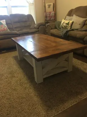 Rustic Coffee Table for Farmhouse Style — Handyman Services project by Kiger Custom Creations