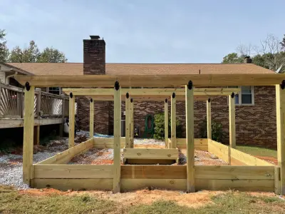 Ozco Hardware Pergola Garden — Deck Building & Repair project by Myers Contracting Services LLC