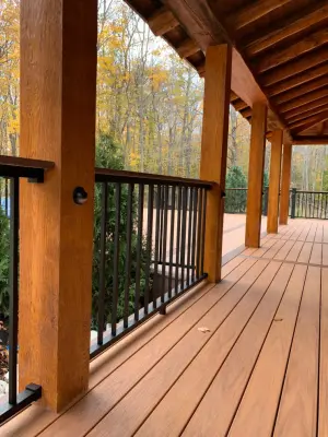 Country Log Deck with Swimming Pool — Deck Building & Repair project by Renew It Decks