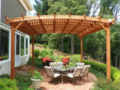 Curved Pergolas — Deck Building & Repair project by Forever Redwood