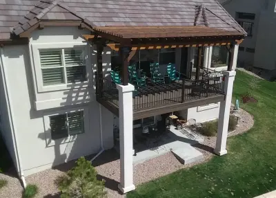 Cedar Arbor and Metal Framed Deck — Deck Building & Repair project by StoneCroft Construction
